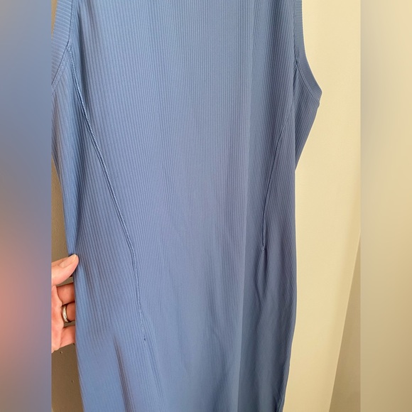 Lululemon All Aligned Ribbed Midi Dress Washed Denim Size 12 Blue - Picture 7 of 13